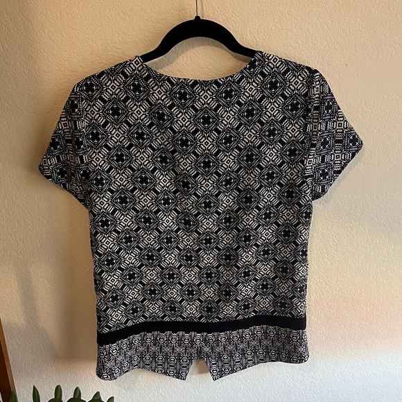 J crew navy blue and white top size XS - Picture 3 of 7